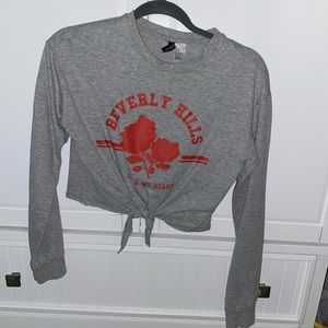 A long sleeve crop top